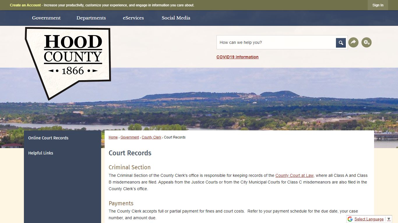 Court Records | Hood County, TX - Official Website